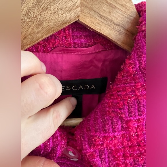 Escada Hot Pink Wool Tweed Coat, size 36 - Picture 10 of 10